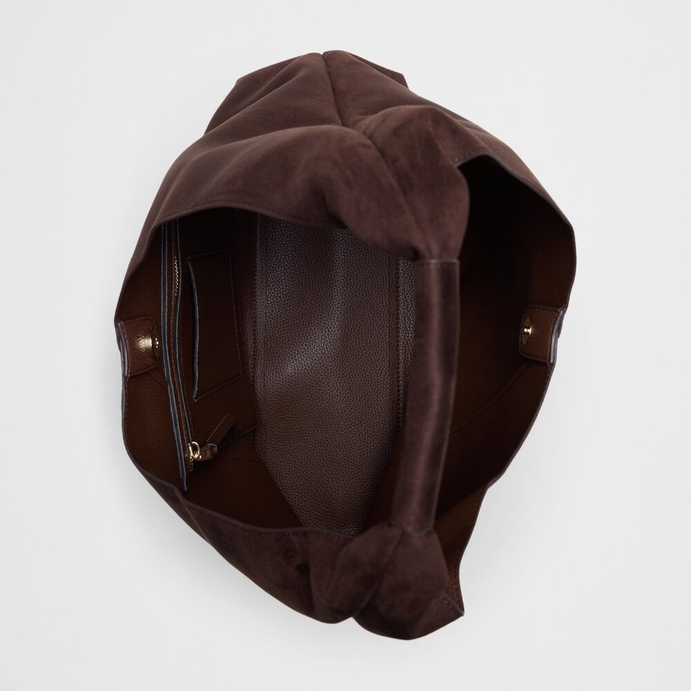NWT Banana Republic Vegan Suede Slouchy Tote in Rich Chocolate - Gorgeous Bag! - Picture 6 of 6